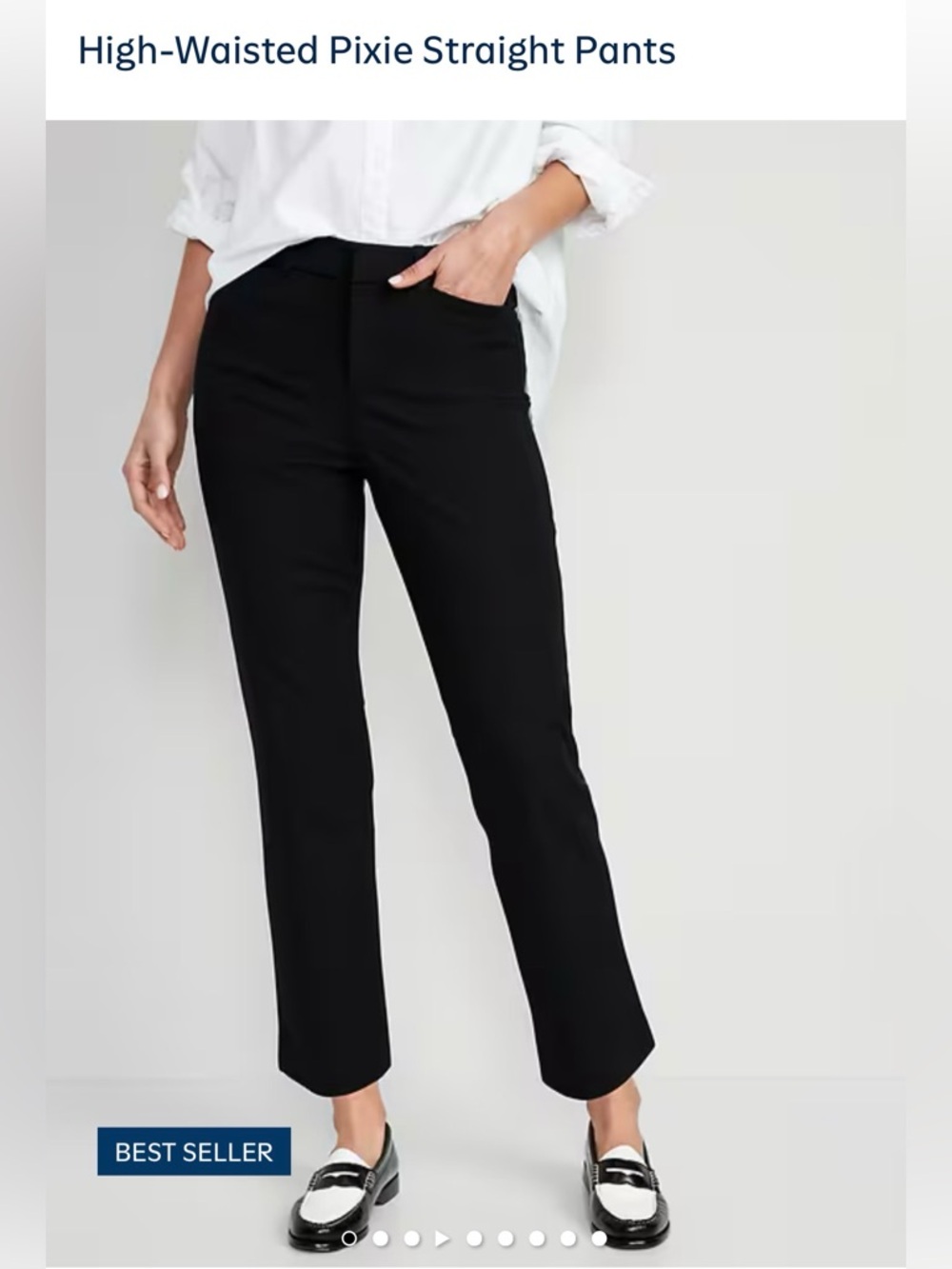 2 Pairs! Old Navy High-Waisted Pixie Straight Pants - Black and Dark wash 18 NWT